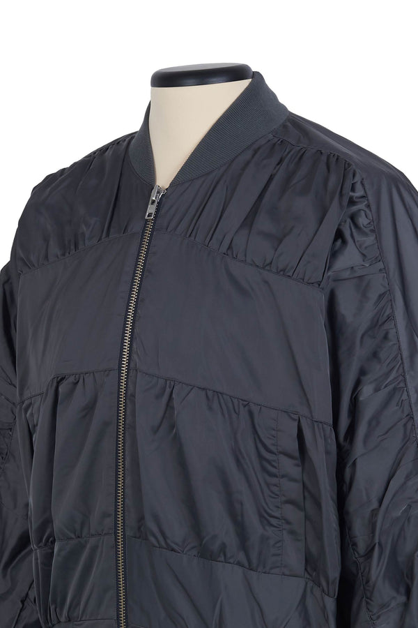 Random Identities Ruched Bomber Jacket - Grey