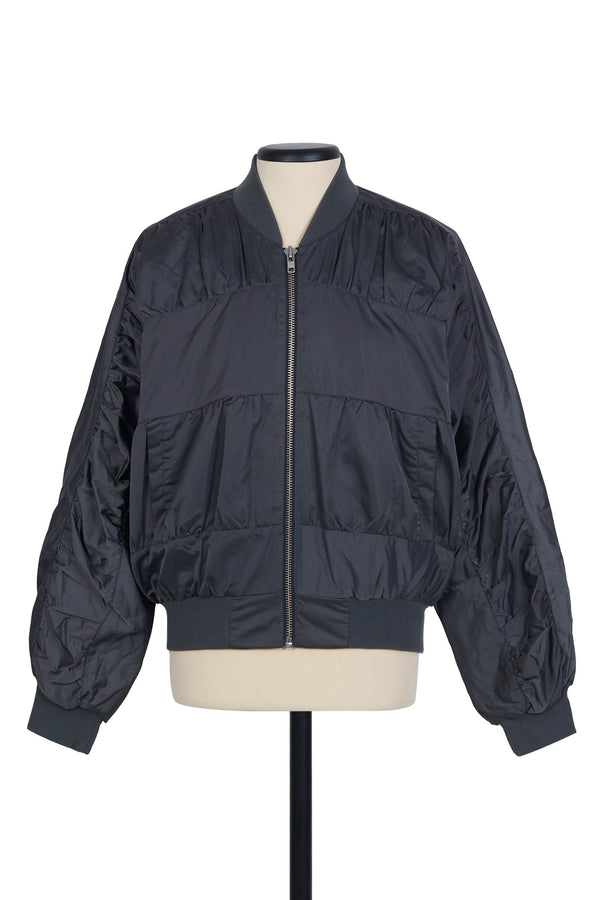 random identities Ruched Bomber Jacket - Grey