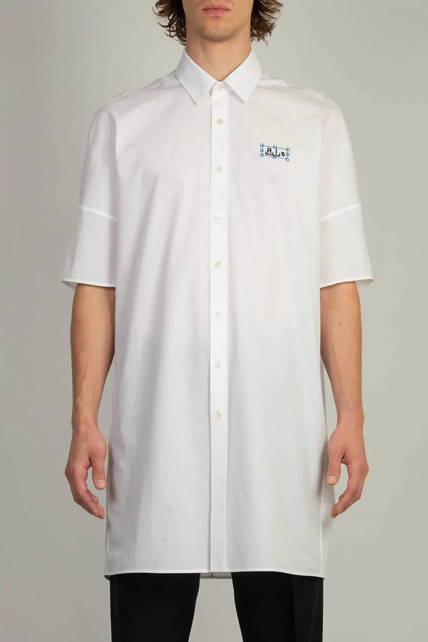 random identities Short Sleeve Shirt/Dress - White