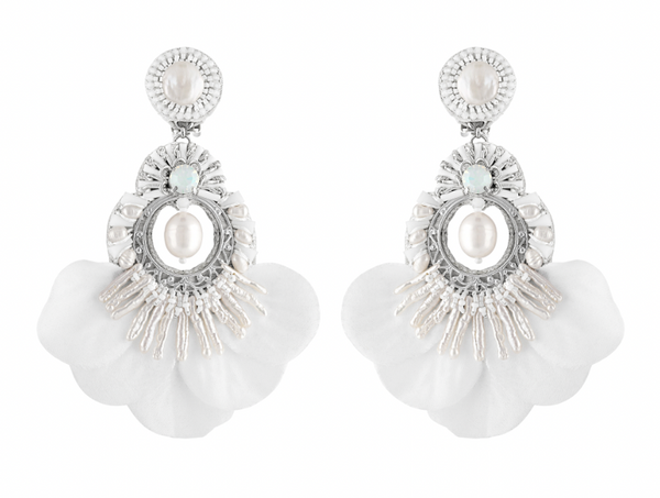 ranjana khan Half-Petal Pearl Flower Earring