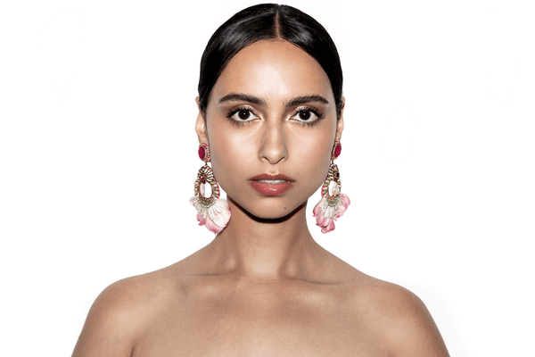 Ranjana Khan Kylie Pink Petal Earring