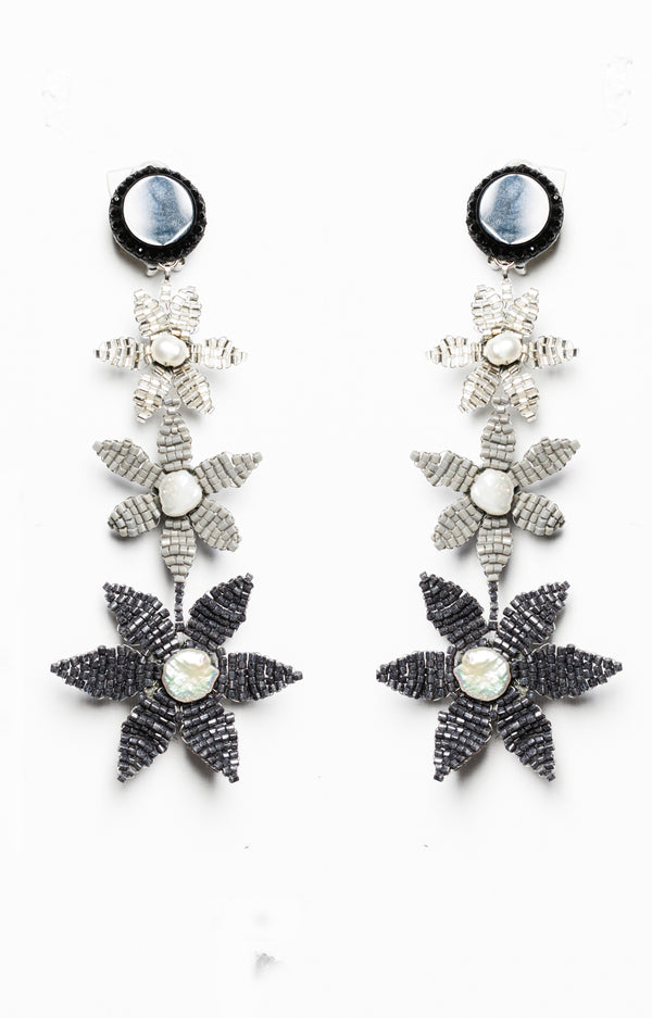 ranjana khan Tiered Grey Dégradé Earrings