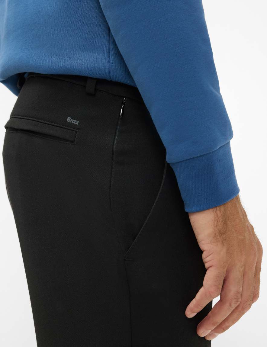 Raphaela By Brax Men's Fashion Pants | Chinos Style SILVIO Black Tapered Fit