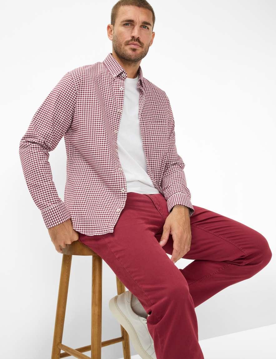 Raphaela By Brax Men's Fashion Pants Style COOPER Dark Red Regular Fit