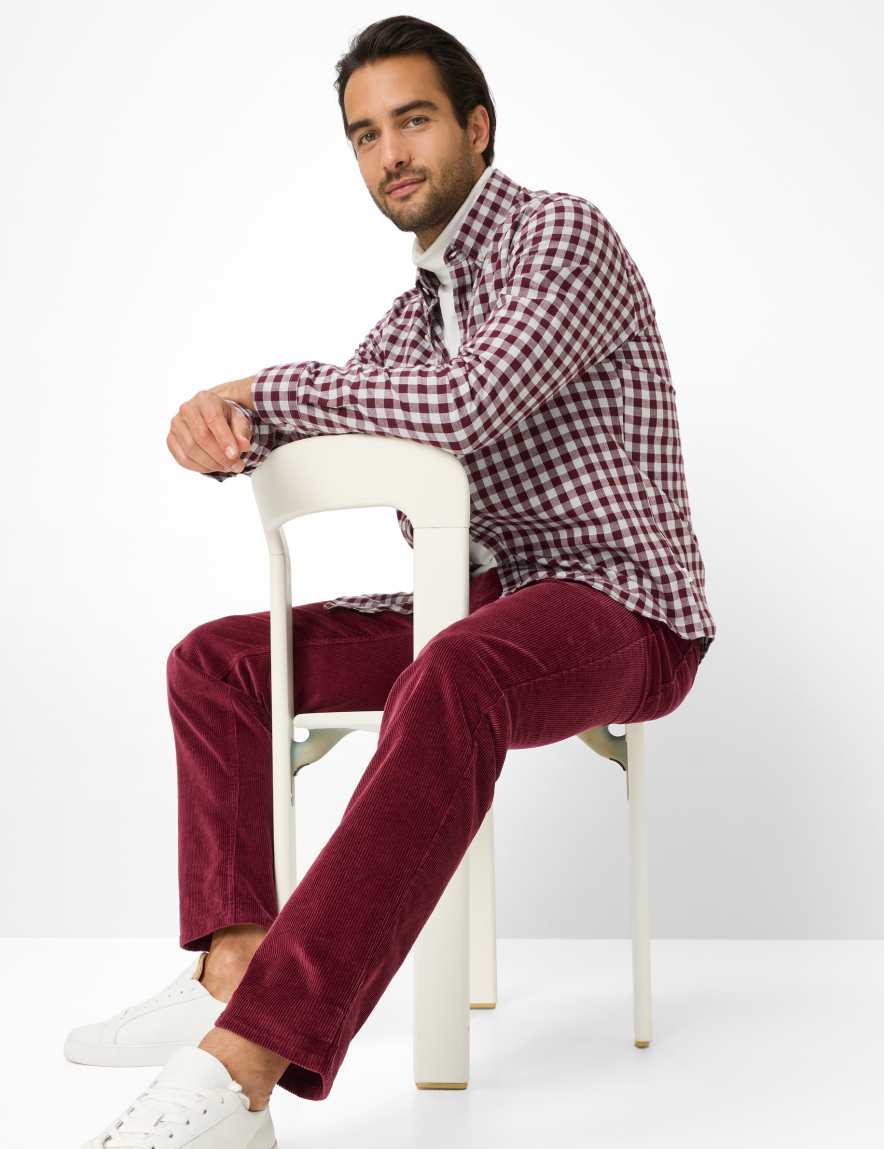 Raphaela By Brax Men's Fashion Pants Style COOPER Dark Red Regular Fit