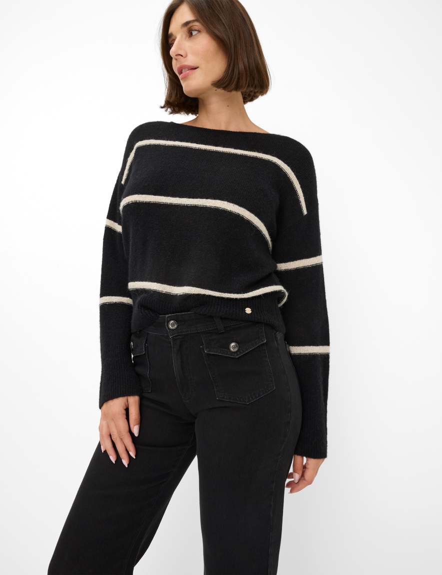 Raphaela By Brax Women's Fashion Jeans Style MAINE Denim Black Wide Leg