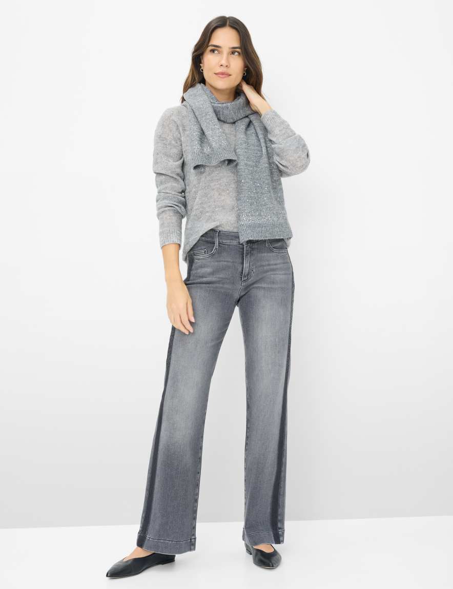 Raphaela By Brax Women's Fashion Jeans Style MAINE Denim Light Gray Wide Leg