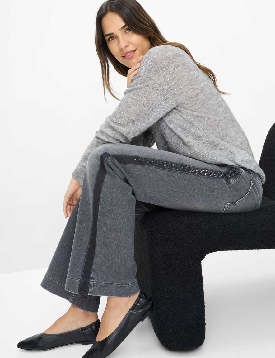 Raphaela By Brax Women's Fashion Jeans Style MAINE Denim Light Gray Wide Leg