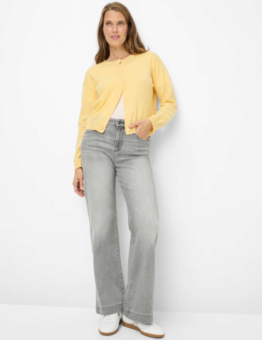 Raphaela By Brax Women's Fashion Jeans Style MAINE Denim Light Gray Wide Leg