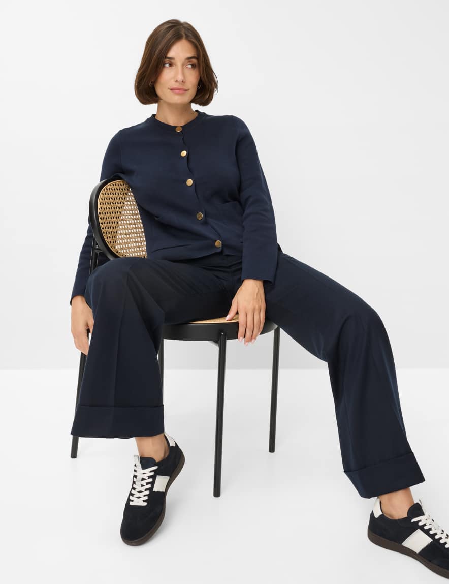 Raphaela By Brax Women's Fashion Pants Style MAINE Dark Blue Wide Leg