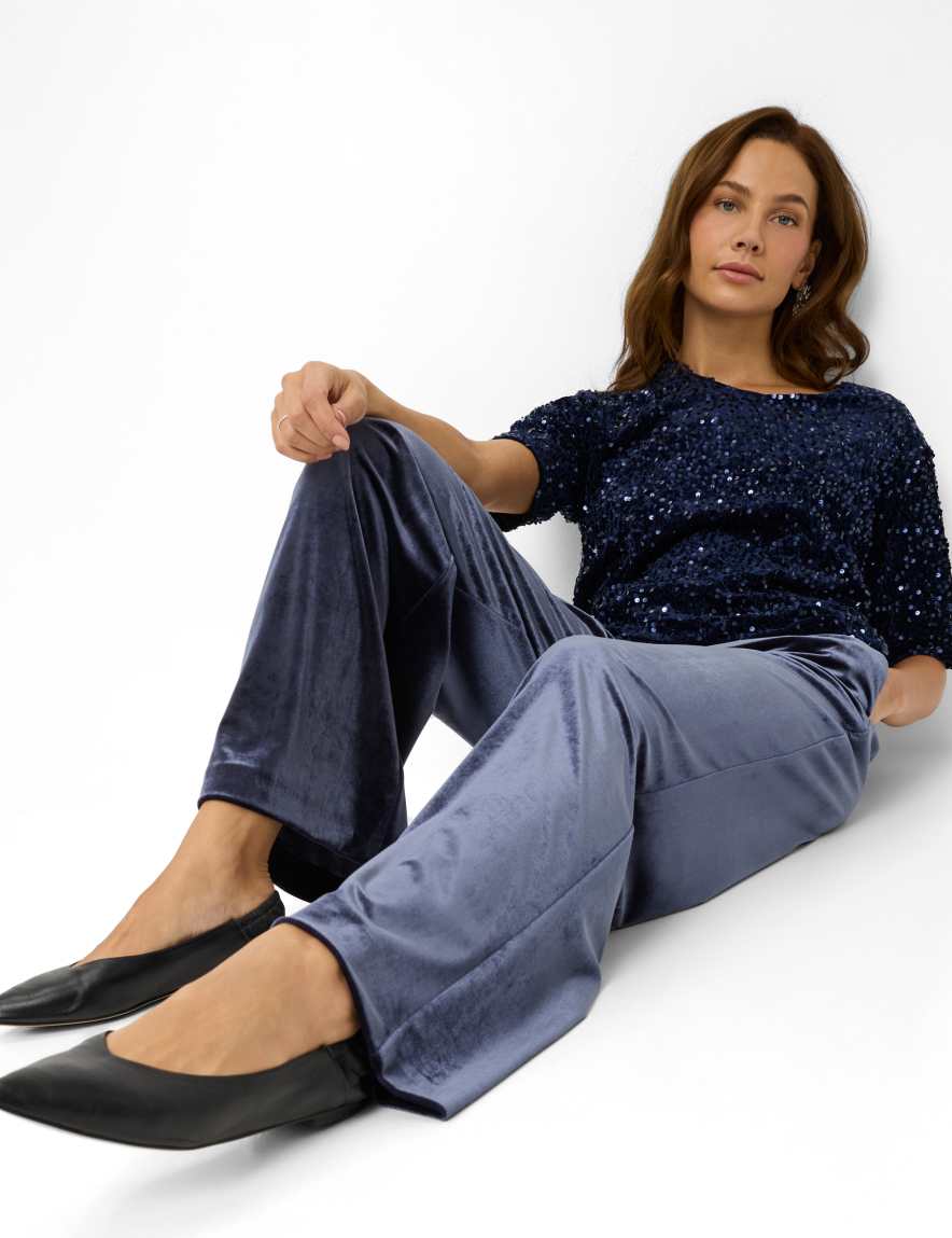Raphaela By Brax Women's Fashion Pants Style MAINE Dark Blue Wide Leg
