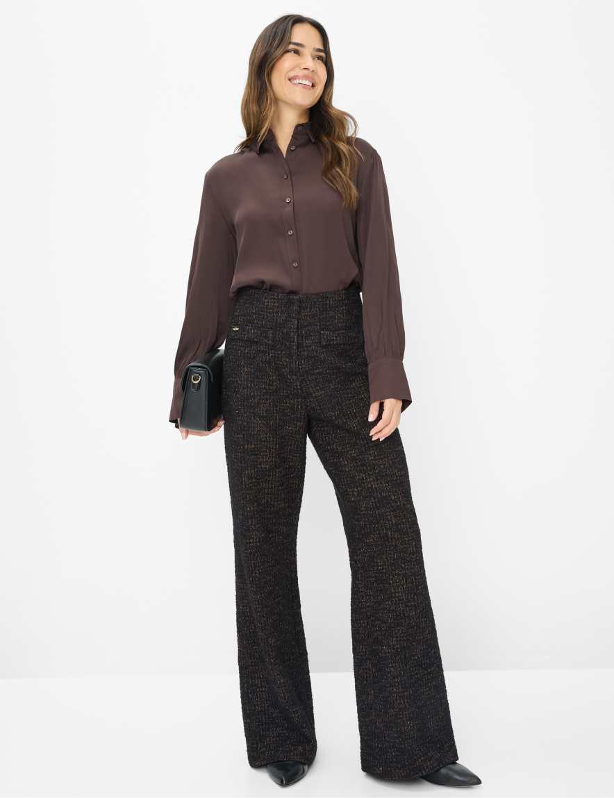 Raphaela By Brax Women's Fashion Pants Style MAINE Dark Brown Wide Leg