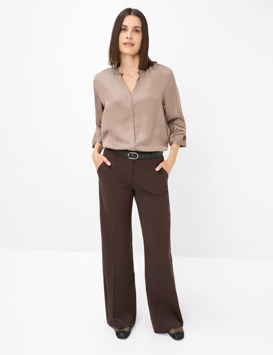 Raphaela By Brax Women's Fashion Pants Style MAINE Dark Brown Wide Leg
