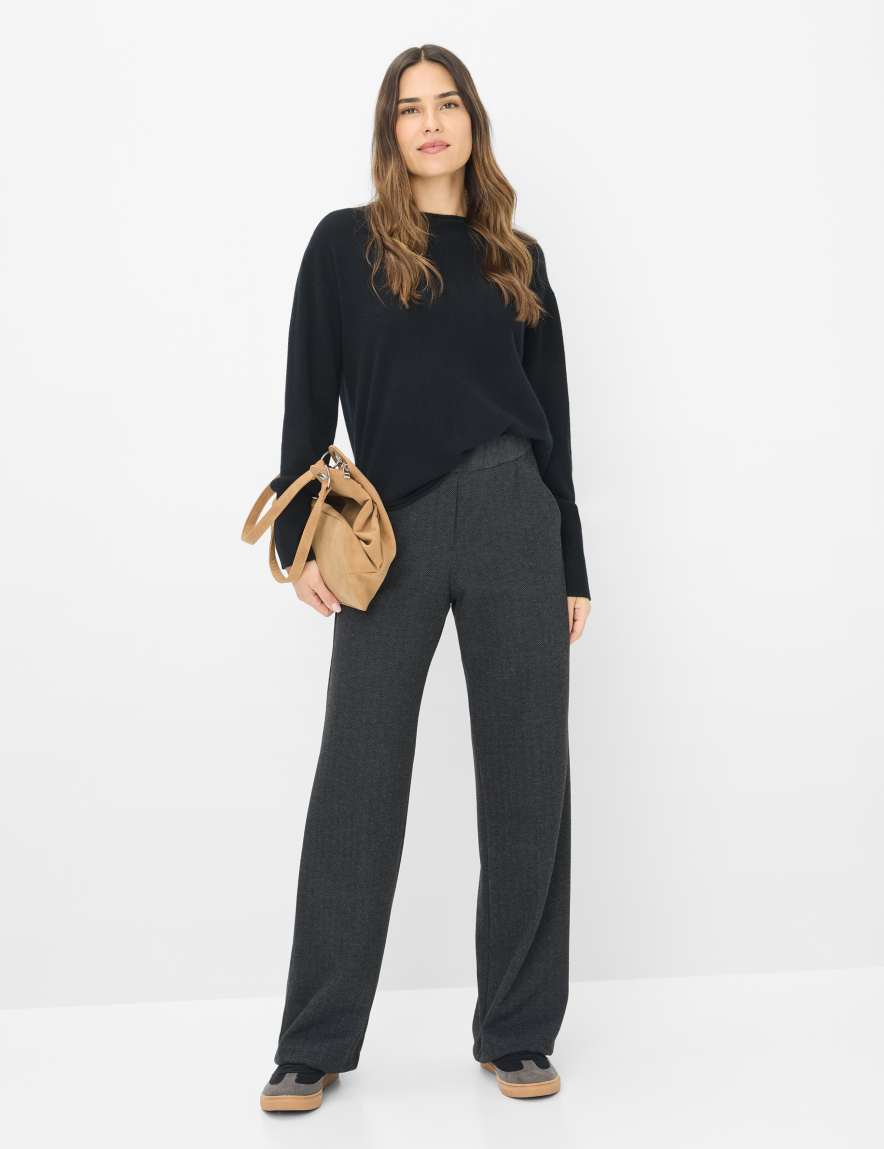 Raphaela By Brax Women's Fashion Pants Style MAINE Dark Gray Wide Leg