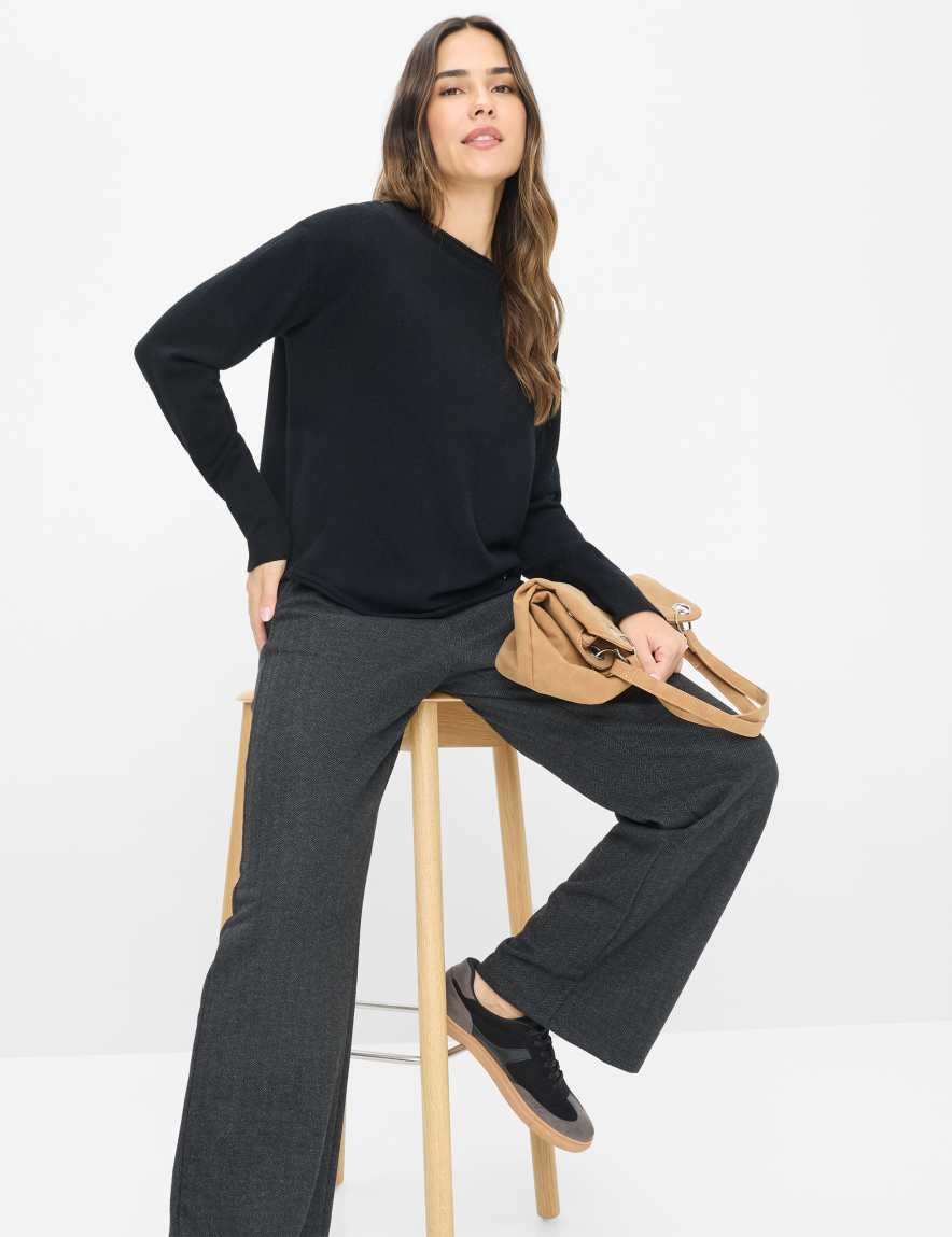 Raphaela By Brax Women's Fashion Pants Style MAINE Dark Gray Wide Leg