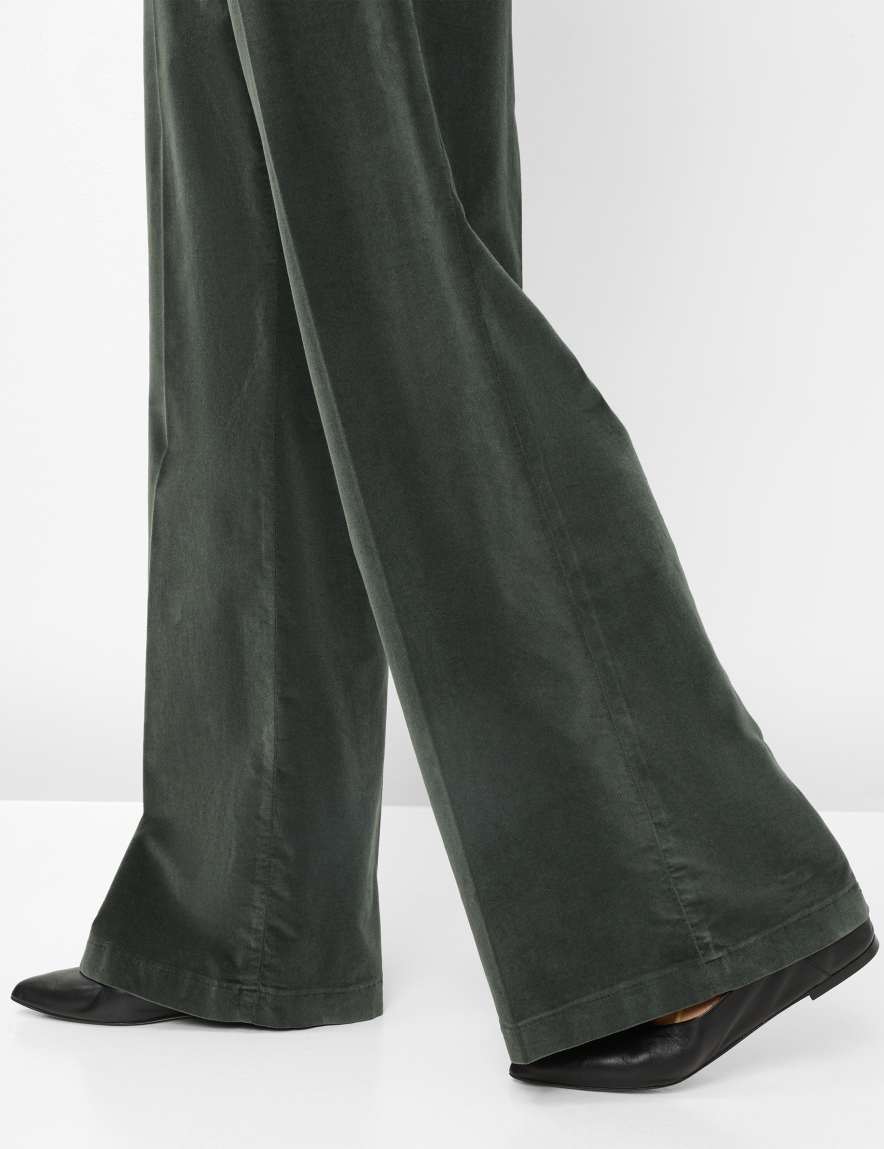 Raphaela By Brax Women's Fashion Pants Style MAINE Dark Green Wide Leg