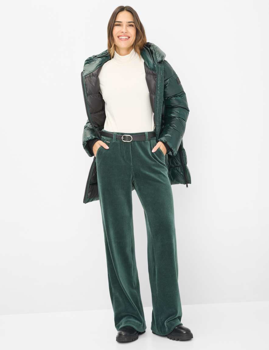 Raphaela By Brax Women's Fashion Pants Style MAINE Dark Green Wide Leg