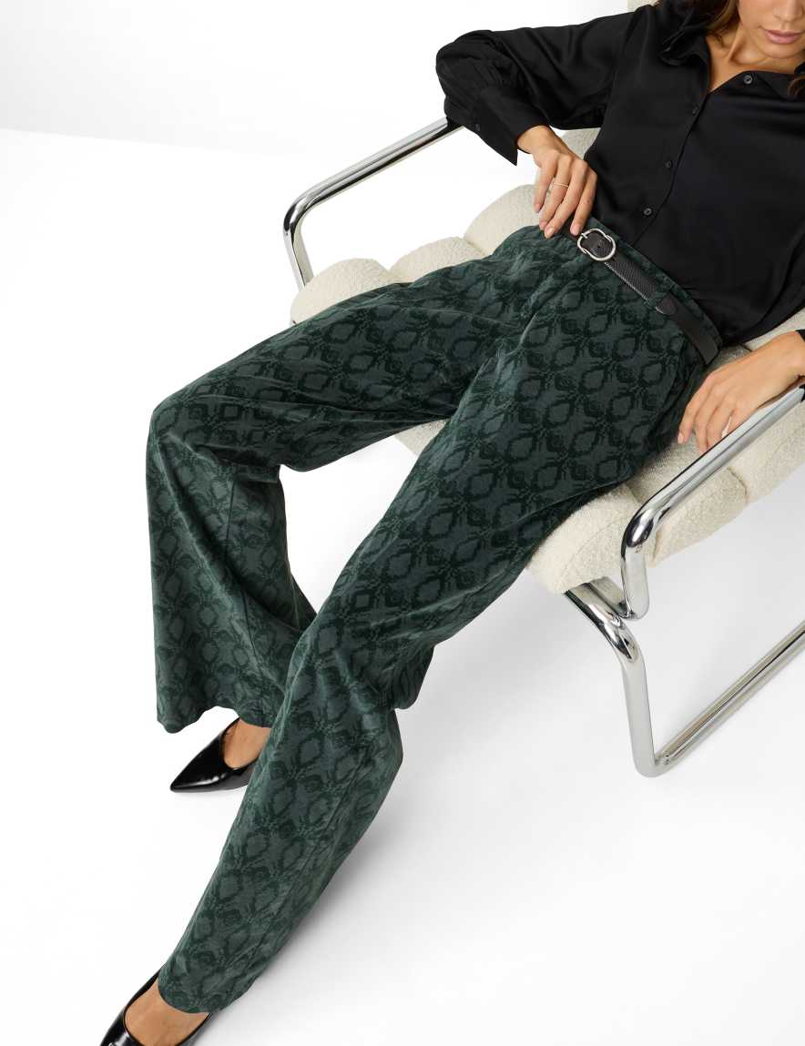 Raphaela By Brax Women's Fashion Pants Style MAINE Dark Green Wide Leg