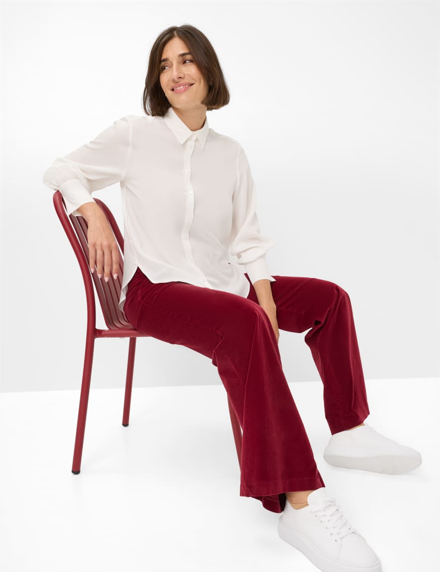 Raphaela By Brax Women's Fashion Pants Style MAINE Dark Red Wide Leg