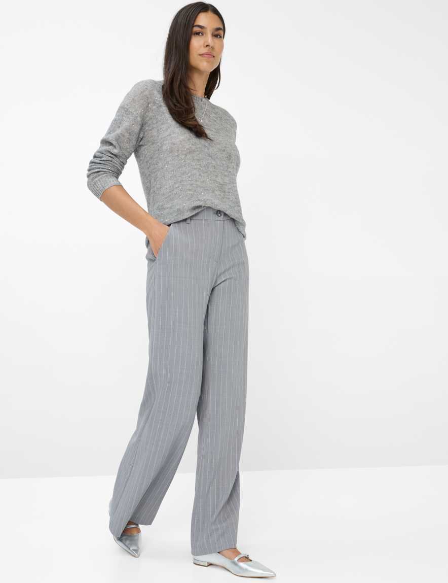 Raphaela By Brax Women's Fashion Pants Style MAINE Light Gray Wide Leg