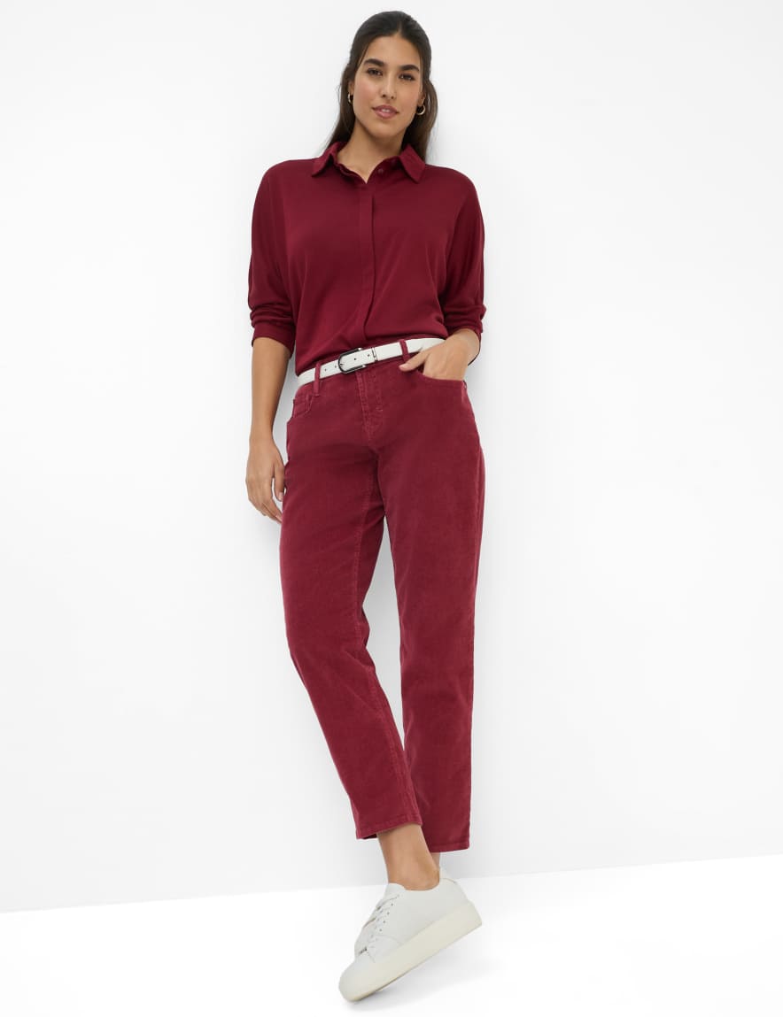 Raphaela By Brax Women's Fashion Pants Style MILEY S Dark Red Relaxed Fit