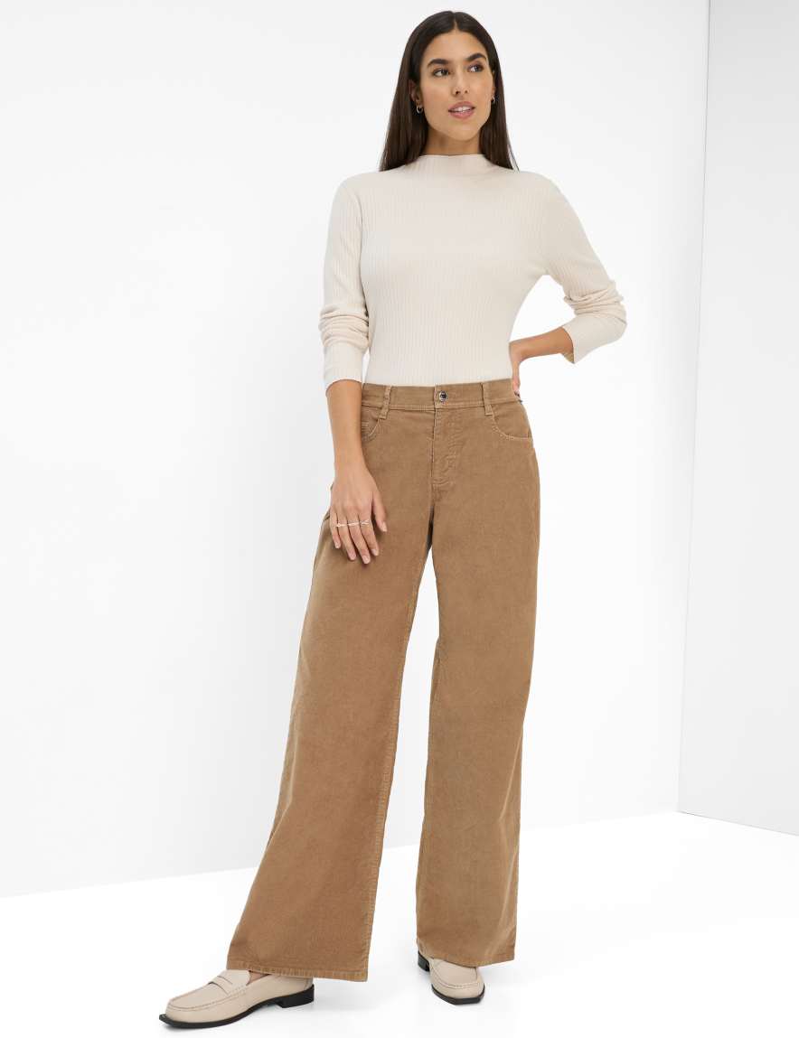 Raphaela By Brax Women's Fashion Pants Style MORGAN Beige Wide Leg ➜ At Brax