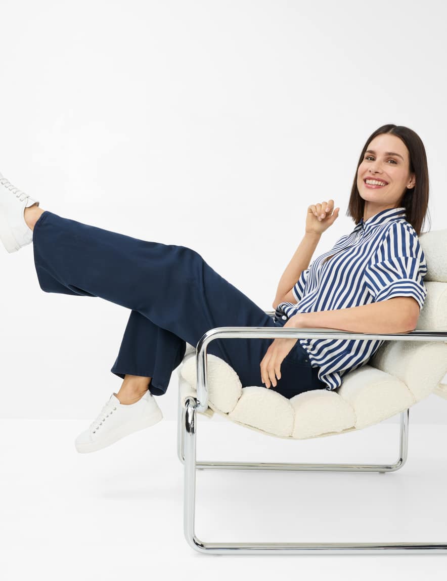 Raphaela By Brax Women's Fashion Pants Style MORGAN Dark Blue Wide Leg