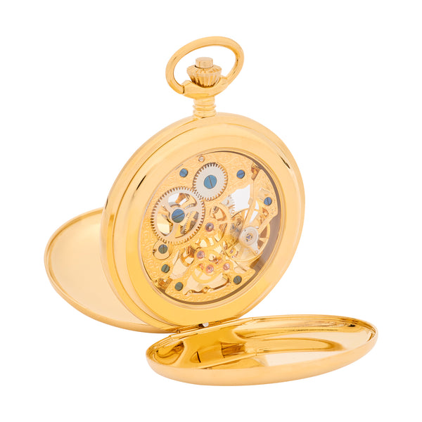 Rapport London Double Hunter Pocket Watch Gold Plated | Luxury Pocket Watch | Rapport London