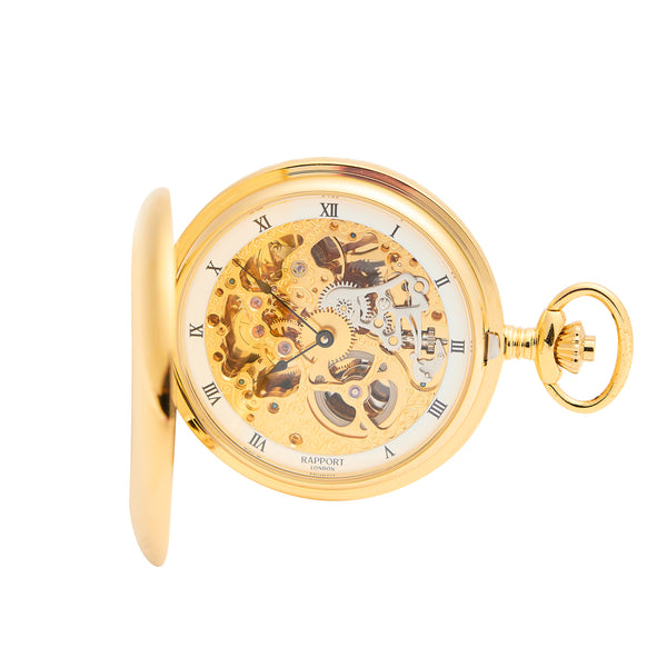 rapport london Double Hunter Pocket Watch Gold Plated | Luxury Pocket Watch | Rapport London