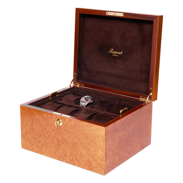 Rapport London Heritage Sixteen Watch Box - Burr Walnut