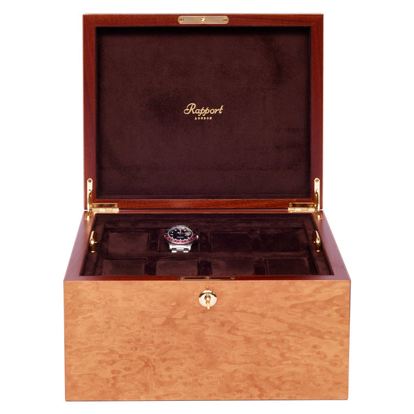 rapport london Heritage Sixteen Watch Box - Burr Walnut