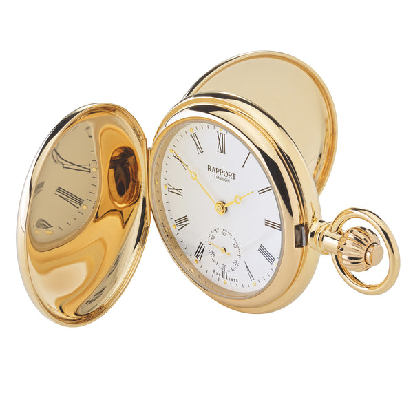 Rapport London Mechanical Double Hunter Pocket Watch - Gold