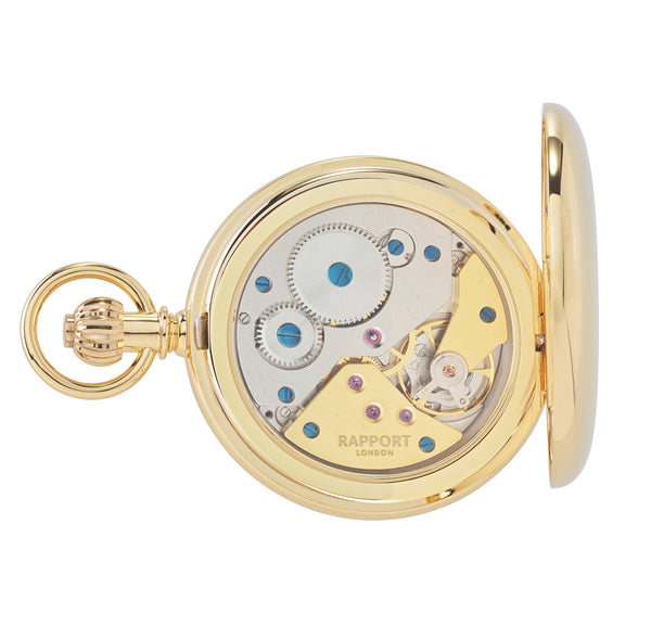 Rapport London Mechanical Double Hunter Pocket Watch - Gold