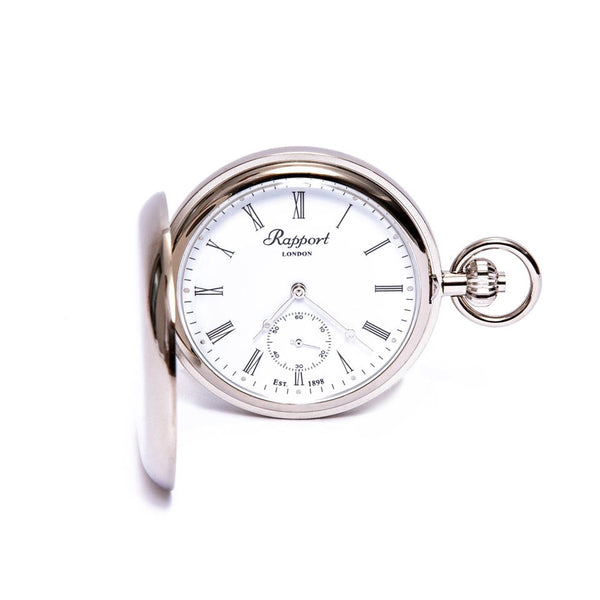 Rapport London Mechanical Double Hunter Pocket Watch - Silver