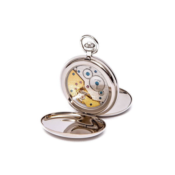 Rapport London Mechanical Double Hunter Pocket Watch - Silver
