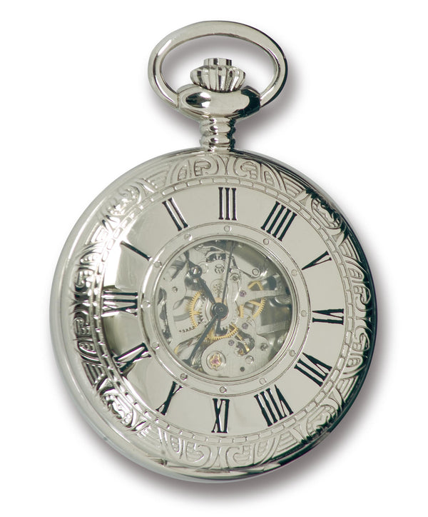 Rapport London Mechanical Half Hunter Pocket Watch - Silver