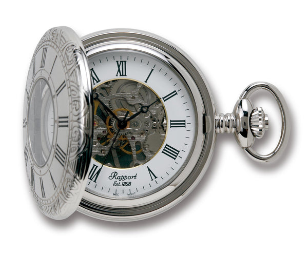 rapport london Mechanical Half Hunter Pocket Watch - Silver