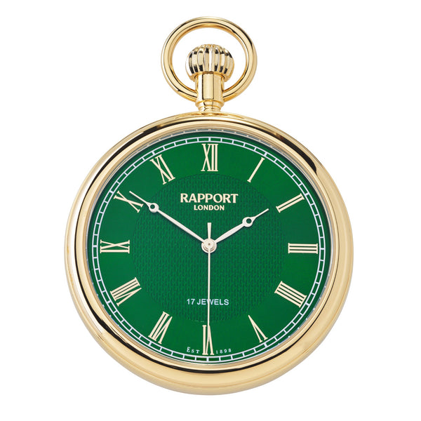 rapport london Mechanical Open Face Pocket Watch - Emerald rapport london Mechanical Open Face Pocket Watch - Emerald
