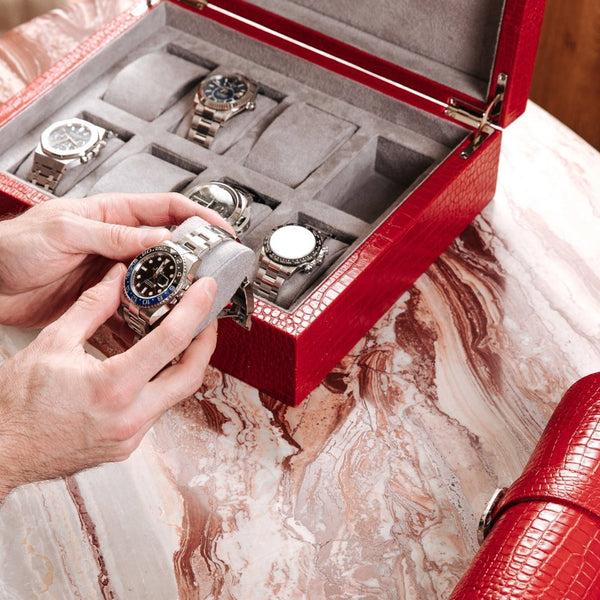 Rapport London Brompton Eight Watch Box - Red