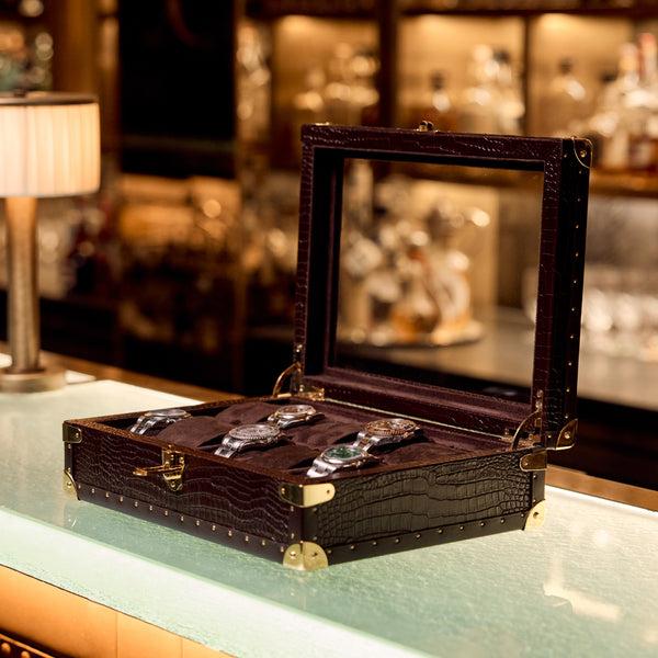 Rapport London Brompton Optic Watch Box - Brown