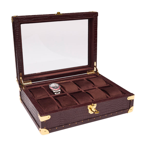 Rapport London Brompton Optic Watch Box - Brown