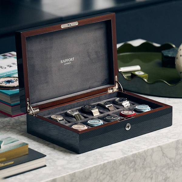 Rapport London Carbon Fibre Ten Watch Box