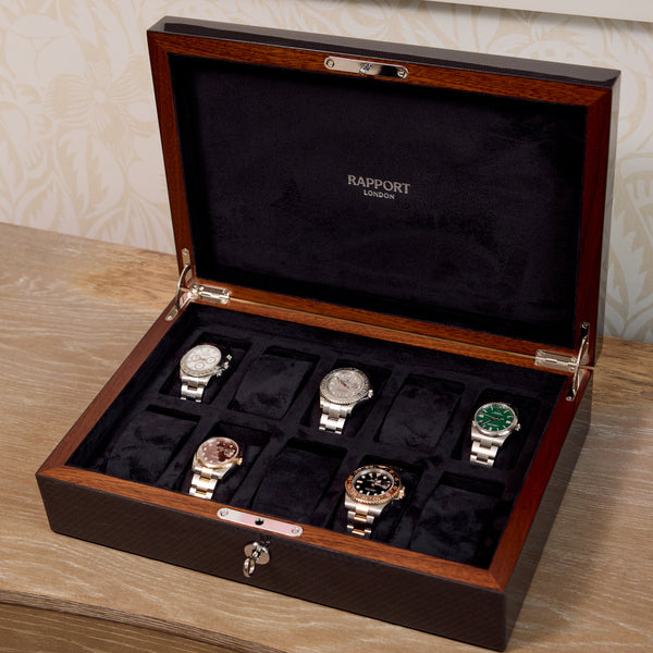 Rapport London Carbon Fibre Ten Watch Box