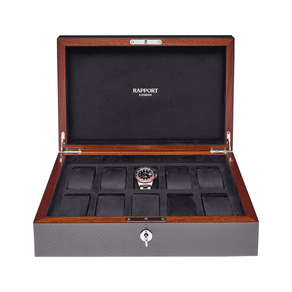 rapport london Carbon Fibre Ten Watch Box