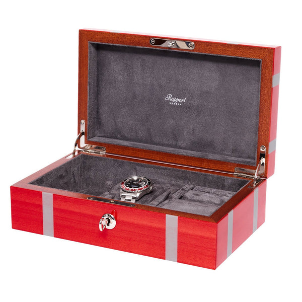 Rapport London Carnaby Watch And Jewellery Box - Red