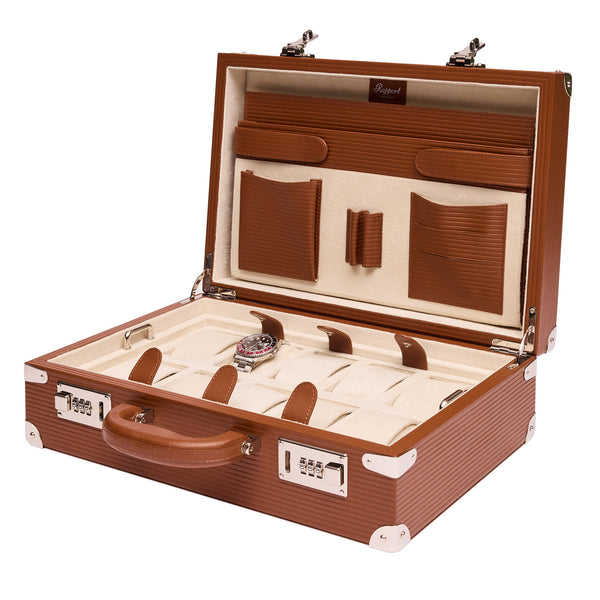 Rapport London Nova Ten Watch Briefcase - Tan