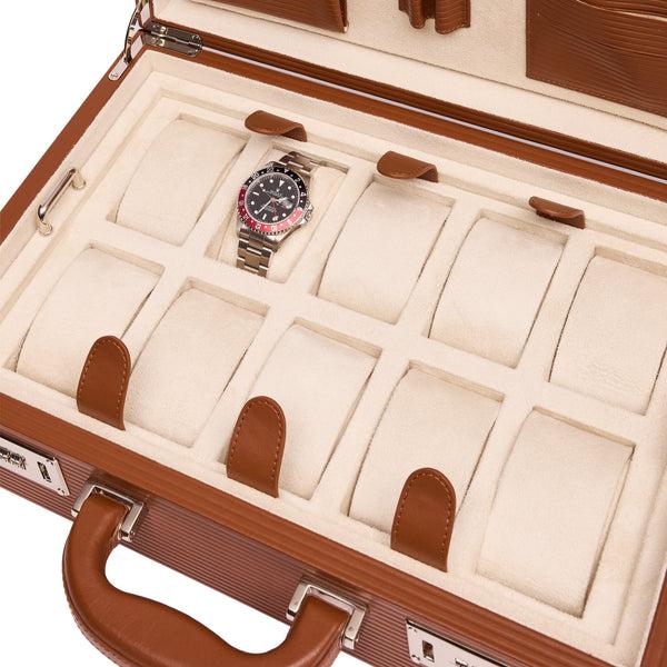 Rapport London Nova Ten Watch Briefcase - Tan