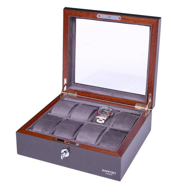 Rapport London Optic Eight Watch Box - Carbon Fibre