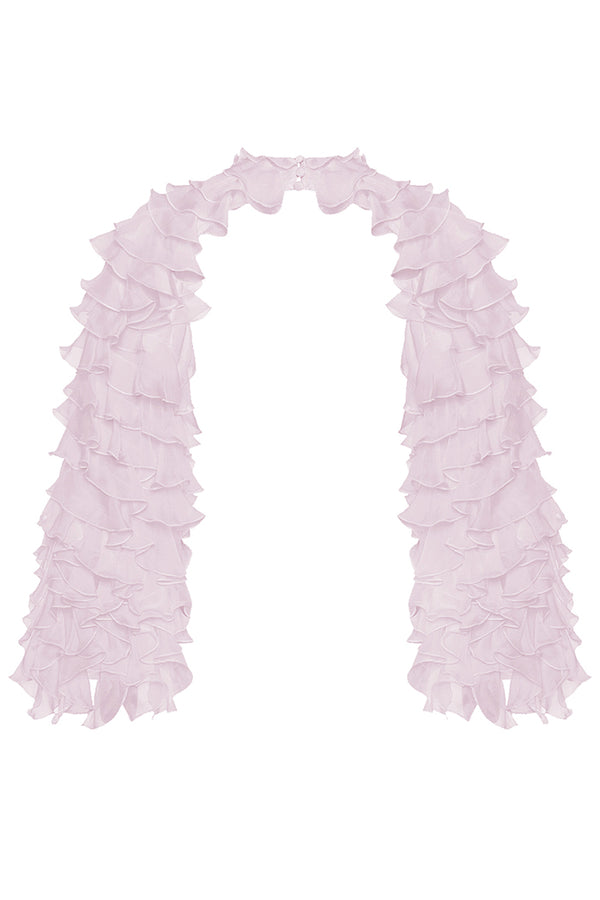Rasario Chiffon Bolero With Flounces Light Pink 044BL029 – RASARIO