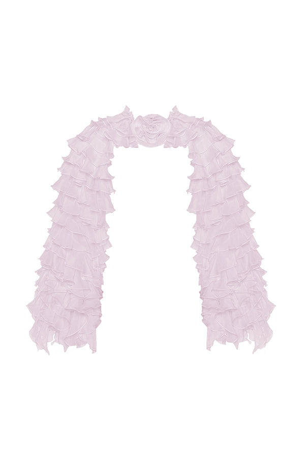 rasario Chiffon bolero with flounces light pink 044BL029 – RASARIO